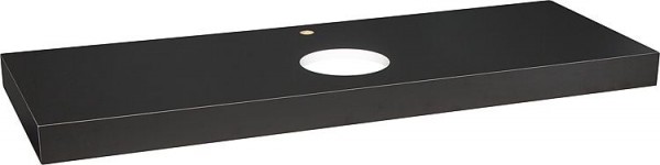 Konsole ELENG Schichtst. schwarz matt,1xWT-Ausschnitt,1xHahnloch 1400x80x510mm