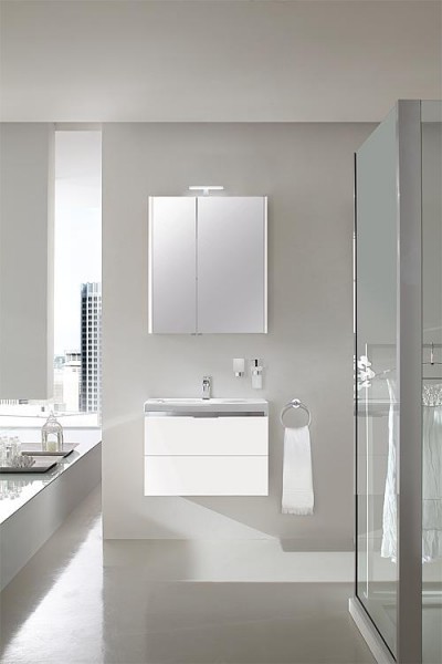 Badmöbel-Set EOLA weiß Hochglanz Breite700mm 2 Auszüge