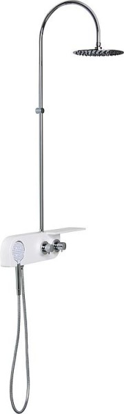 Wand-Brausesystem Erzana aus Cristalplant mit Thermostat, Farbe weiß/chrom