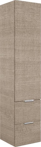 Hochschrank Serie MBF 1 Türe 2 Ausz. Tranche ecru Anschl. re. 350x1625x370mm