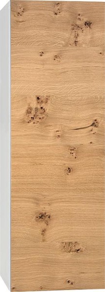 Hochschrank ELA mit Softclose Korpus weiß smt - Front Eiche Furnier hell 400x1200x350mm