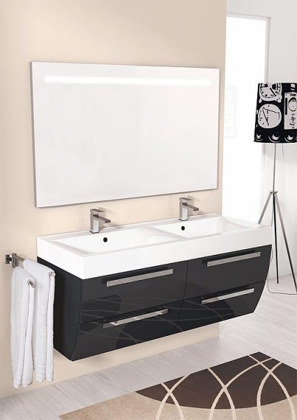 Badmöbel-Set ENNA Serie MAB anthrazit Hochglanz Breite 1200mm