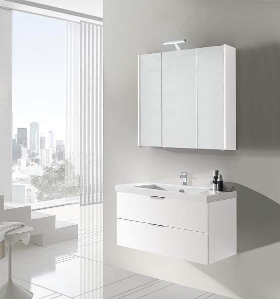 Badmöbel-Set EPIL Serie MBF weiß Hochglanz 2 Auszüge Breite 860mm