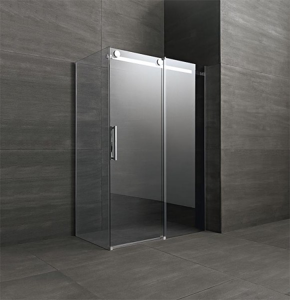 Eck-Duschkabine Fluida, 8 mm St. 1170-1195x670-690x2000 mm Tür + Fixteil re