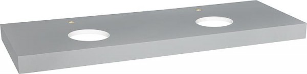 Konsole ELENG Schichtstoff grau matt, 2xWT-Ausschnitt, 2xHahnloch 1800x80x510mm