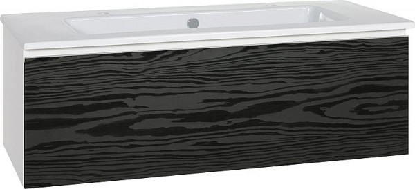 WTU + Keramik-WT Serie ELA Korpus weiß smt-Front Seekiefer schwarz,1210x420x510mm