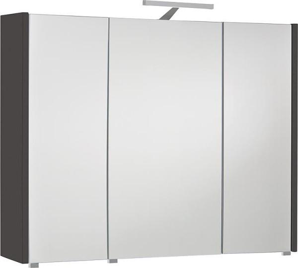 Spiegelschrank mit Beleuchtung antrazitmatt, 3 Türen 950x750x188mm