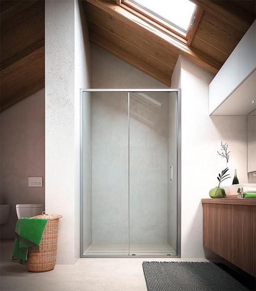 Nischentüre Eloa, Schiebetür+1x Fixteil,1175-1205mm, H:1950mm, Sigla 6mm m.Beschichtung