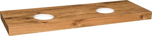 Konsole ELENG Eiche astig lack. 2x WT-Ausschnitt, 2x Hahnloch 1800x80x510mm