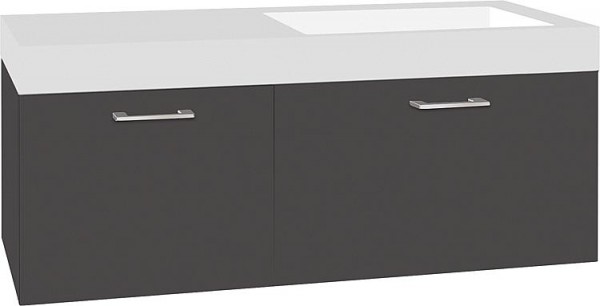 WTU+Mineralguss-WT EMPI anthrazit Hochglanz 2 Auszüge 1205x534x508mm