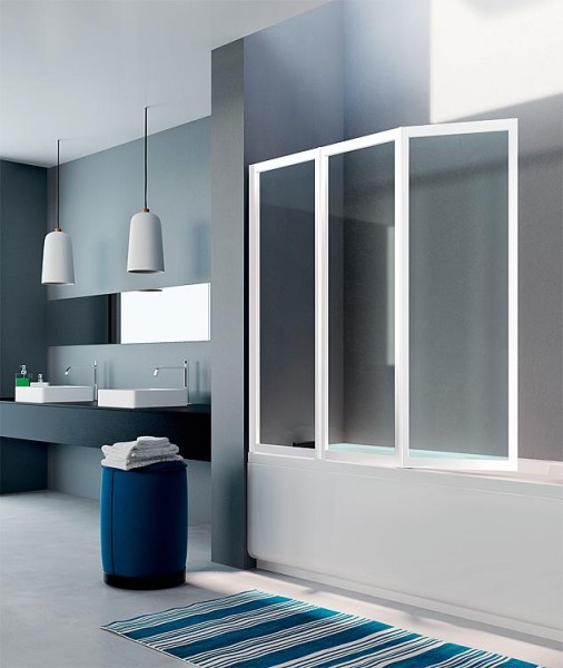 Badewannenaufsatz Starlight 3 mm St, 1330x1400 mm 3tlg. Faltwand