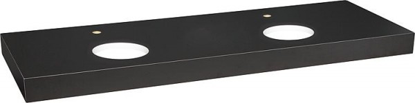 Konsole ELENG Schichtstoff schwarz matt, 2xWT-Ausschnitt, 2xHahnloch 1800x80x510mm