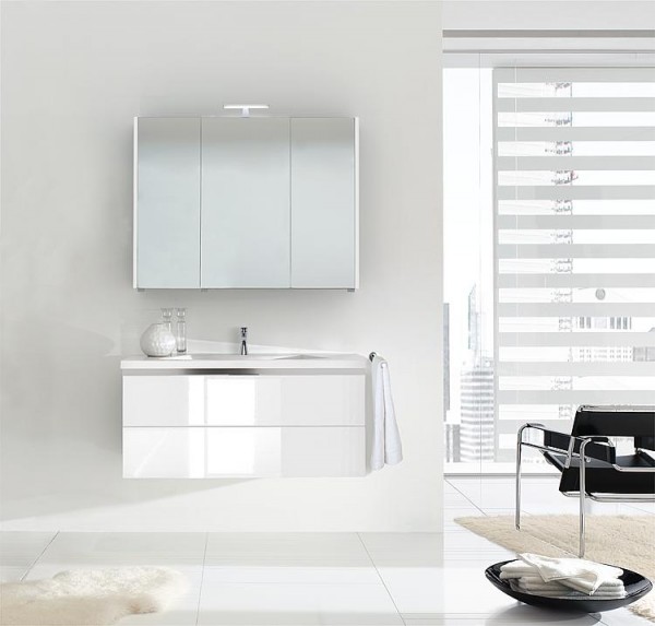 Badmöbel-Set ENOVI Serie MBH weiß Hochglanz 2 Auszüge