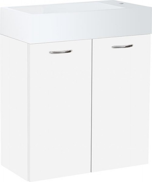 WTU+Mineralguss-WT ENISAR weiß Hochglanz 2 Türen 500x600x250mm