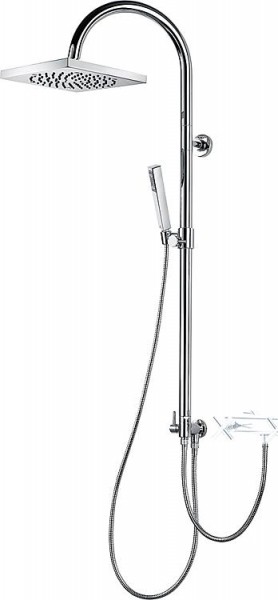 Brausesystem Cube style Stabhandbrause + 260x260 mm Kopfbrause