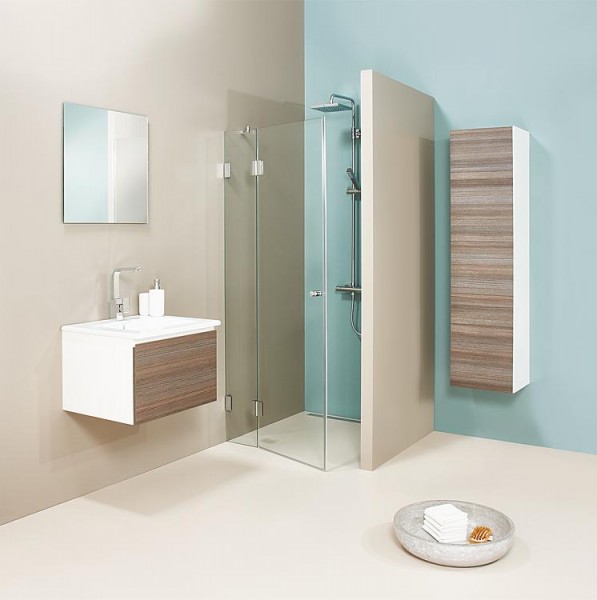 Nischentür Farfalla, 8 mm Stark 730x2000 mm 1 Drehtüre+Fixt.,Anschlag links