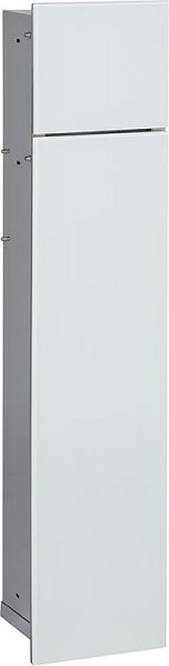 WC-Wandcontainer,2 schwarze Glas- türen,1 Papierrollenfach + 1 fach, BxH:180x825mm, Anschlag links