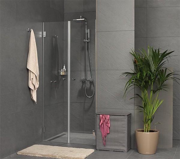 Nischentür Farfalla, 8 mm Stark 680x2000 mm 2 Drehtüren