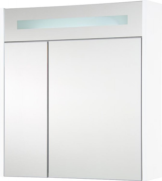 Spiegelschrank m. bel. Blende weiß matt, 2 Türen 700x750x188mm
