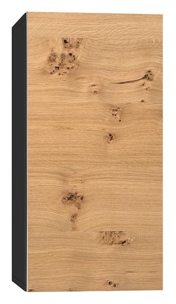 Hochschrank ELA mit Softclose Korpus schwarz smt - Front Eiche Furnier hell 400x800x350mm