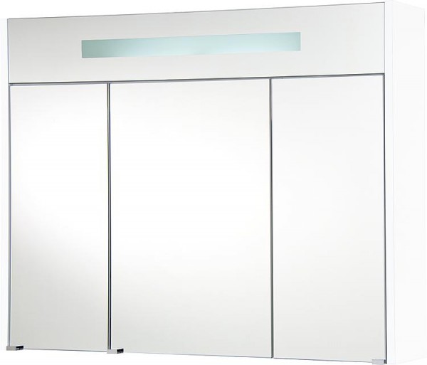 Spiegelschrank m. bel. Blende weiß matt, 3 Türen 950x750x188mm