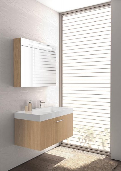 Badmöbel-Set ELISA Serie MAA Eiche hellm.Spiegelschrank