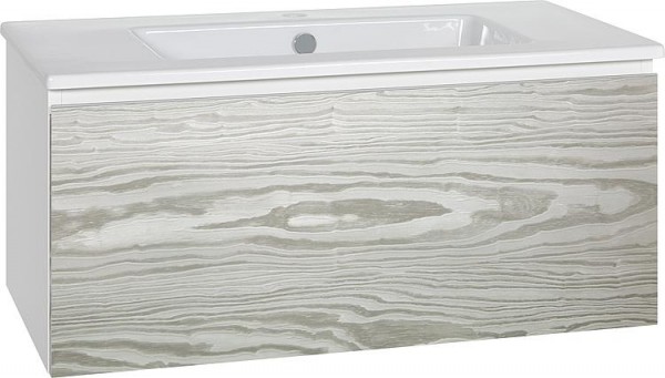 WTU + Keramik-WT Serie ELA Korpus weiß smt - Front Kiefer- silbergrau, 910x420x510mm