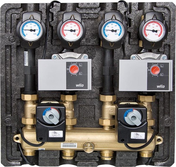 Modulares Verteilsystem Thermax DN20, 2xWilo Yonos Para RS15/6- RKA, 323622WY6