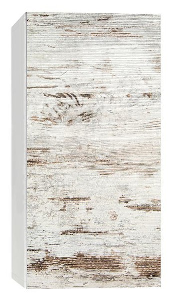 Hochschrank ELA mit Softclose Korpus weiß smt - Front Lärche weiß used 400x800x350mm