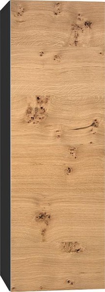 Hochschrank ELA mit Softclose Korpus schwarz smt - Front Eiche Furnier hell 400x1200x350mm