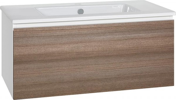 WTU + Keramik-WT Serie ELA Korpus weiß smt - Front Teak 910x420x510mm