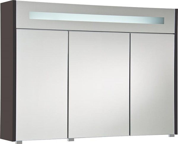 Spiegelschrank m. bel. Blende anthrazitmatt, 3 Türen 1050x750x188mm