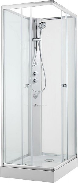Komplettdusche Basic, 900x900x2110mm,Thermostatmischer +Hand/Seitenbrause