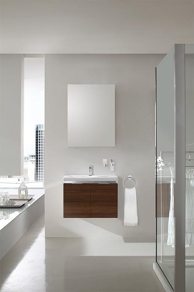 Badmöbel-Set EOLA Lärche braun Breite 600mm 2 Türen