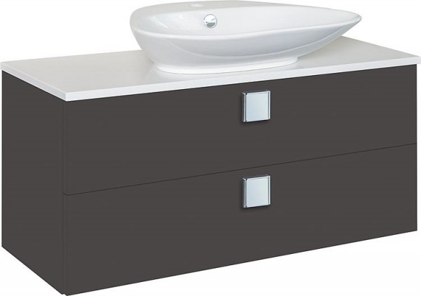 WTU+Keramik-WT ELION anthrazit Hochglanz 2 Auszüge 960x650x380/445mm