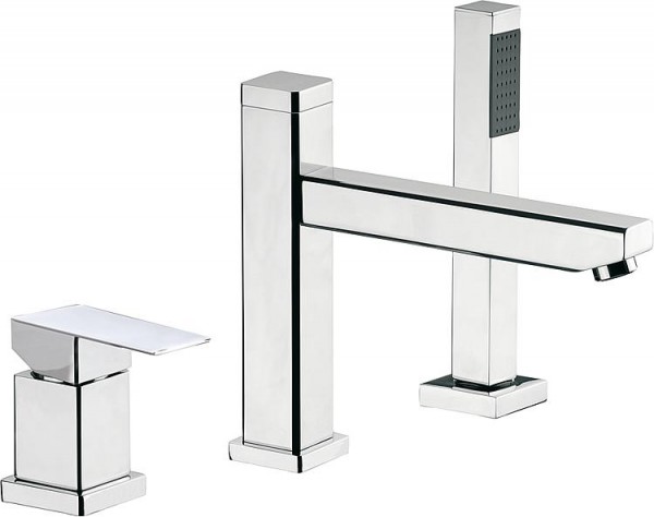 3-Lochwannenrandmischer Set Skyline, verchromt inkl Stabhand Ausladung 210 mm