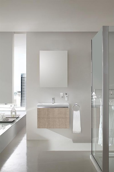 Badmöbel-Set EOLA Tranche ecru Breite 600mm 2 Auszüge