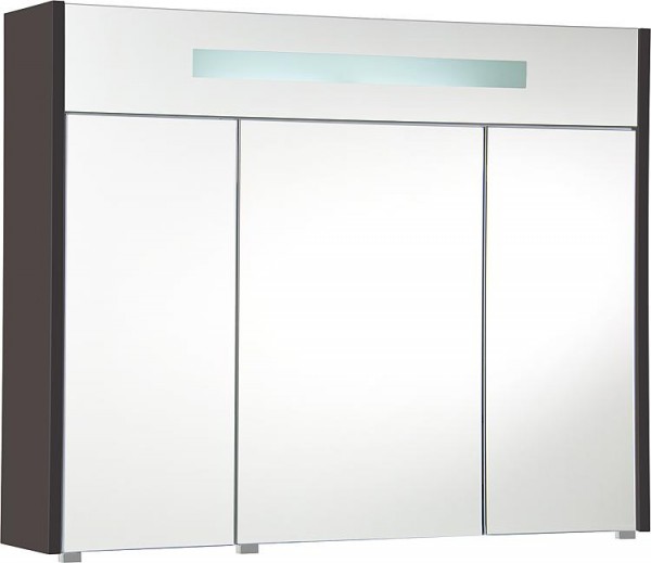 Spiegelschrank m. bel. Blende anthrazitmatt, 3 Türen 950x750x188mm