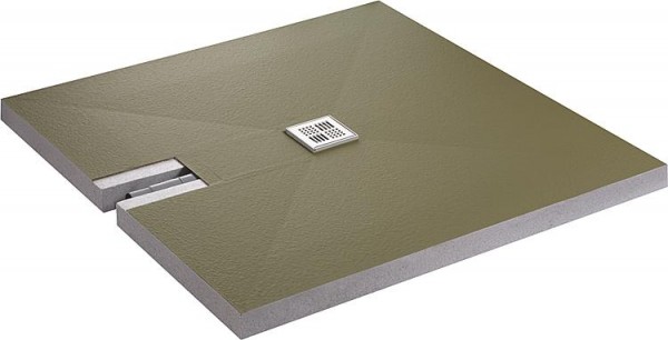 Bodenebenes Duschelement superflach Ablauf waagrecht, zentriert 1200x1200x70 mm, Einbauhöhe 70 mm