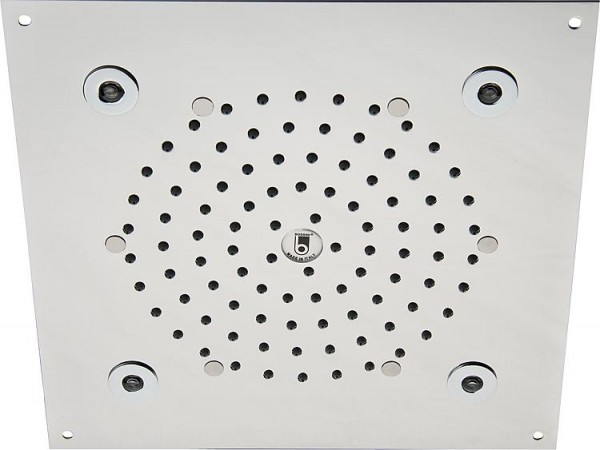 Kopfbrause EKIN Flat Light mit 4 LED weissem Licht 260x260mm, Edelstahl poliert