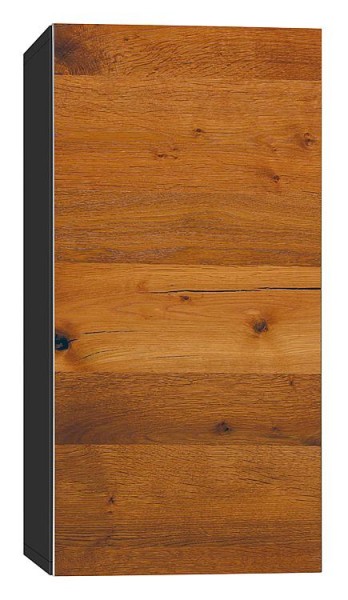 Hochschrank ELA mit Softclose Korpus schwarz smt - Front Eiche Furnier dunkel 400x800x350mm