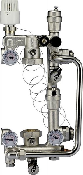Fußbodenregulierungseinheit Evenes Combimix 2 für Umwälz- pumpe 180 mm Baulänge, 20-60°C
