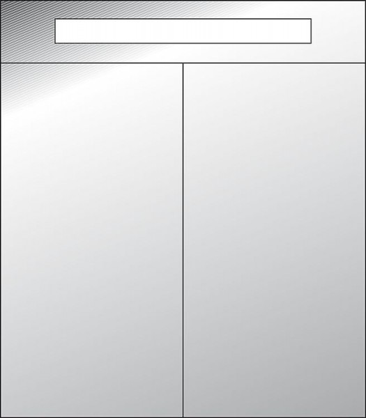 Spiegelschrank m. bel. Blende Tranche ecru 2 Türen 700x750x188mm