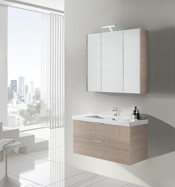 Badmöbel-Set EPIL Serie MBF Tranche ecru 2 Auszüge Breite 860mm