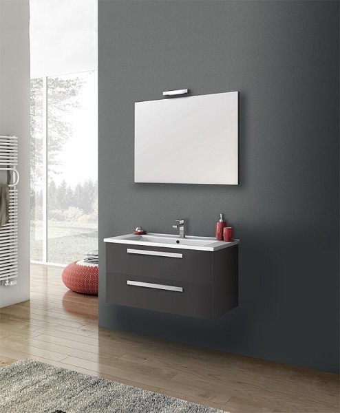 Badmöbel-Set EDIA Serie MAB anthrazit Hochglanz