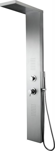 Wand-Brausepaneel - Set Eske Schwallstrahl mit Mischer, Aluminium lackiert