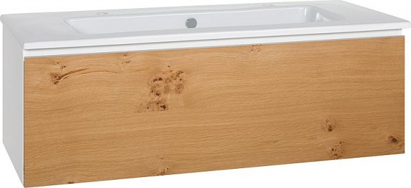 WTU + Keramik-WT Serie ELA Korpus weiß smt-Front Eiche Furnier hell,1210x420x510mm