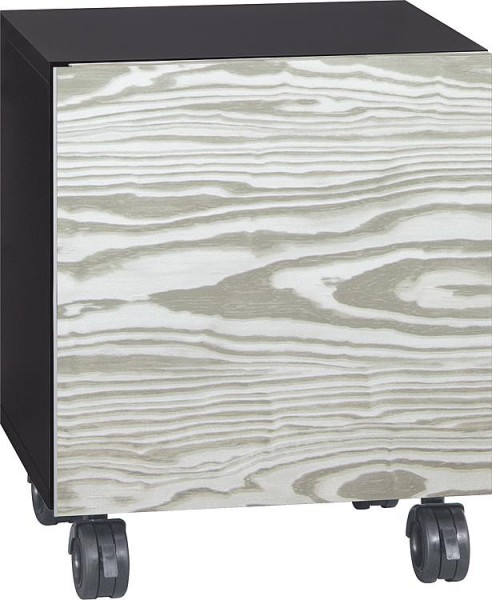 Rollcontainer ELA Korpus schwarz smt - Front Kiefer silbergrau 400x400x350mm