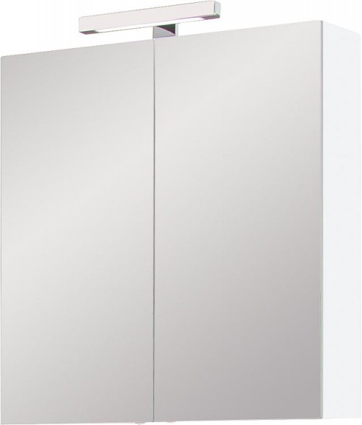 Spiegelschrank mit Beleuchtung weiß Hochglanz 2 Türen 700x770x208mm