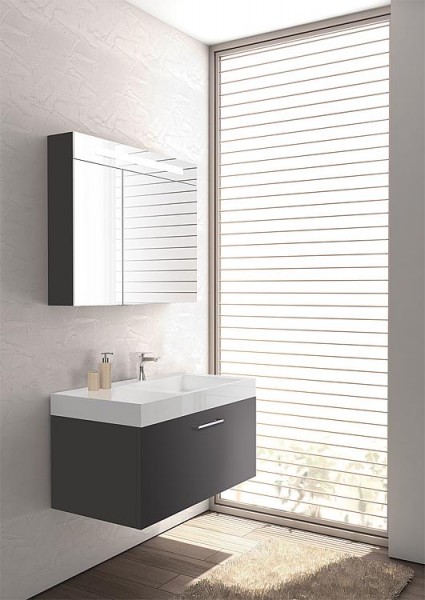 Badmöbel-Set ELISA Serie MAA anthrazit matt m. Spiegelschrank